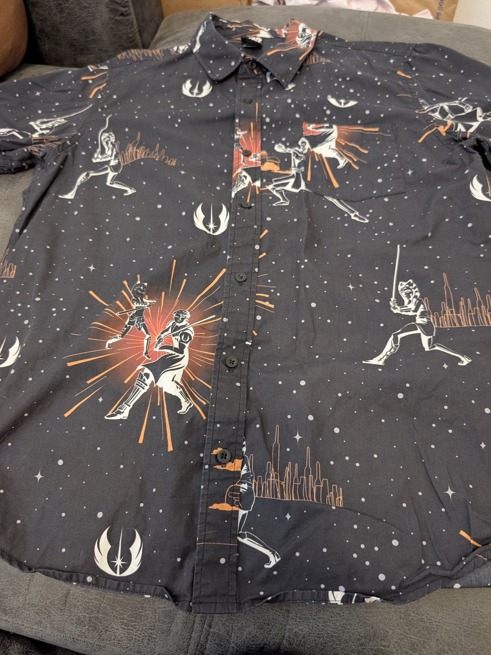 Star Wars Clone Wars Black Button-Up Shirt